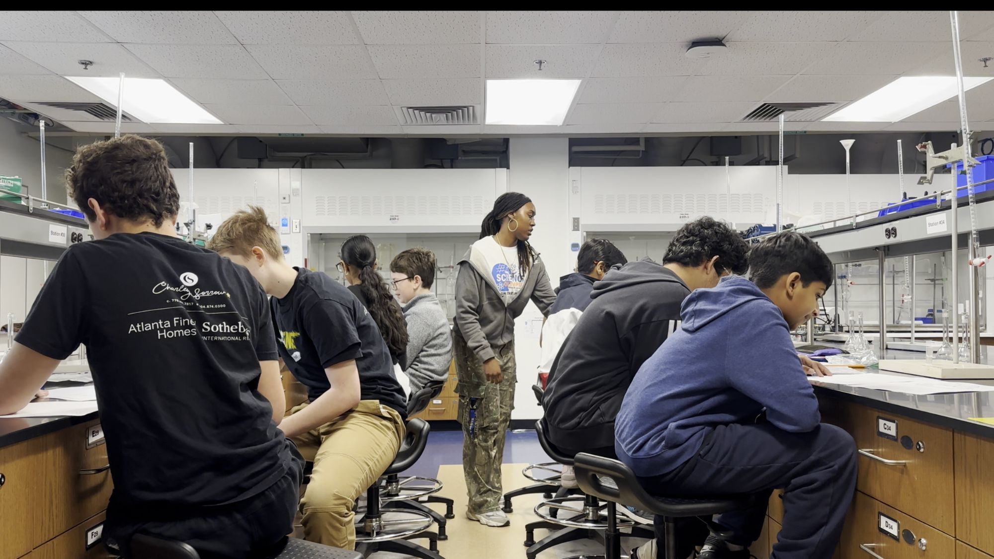 Students in science lab